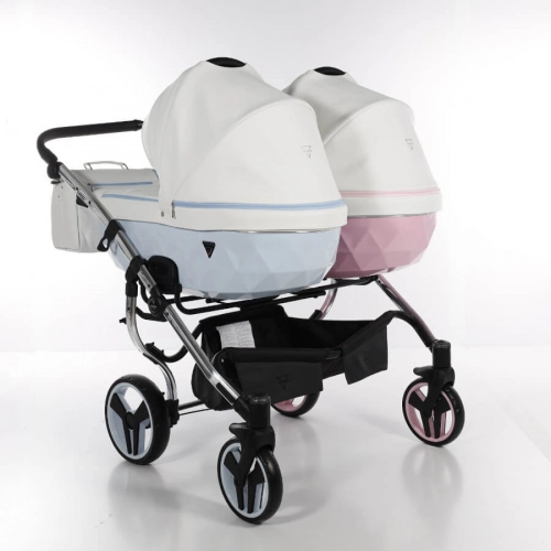 Junama Candy Duo Pink / Blue Коляска для двойняшек 2in1