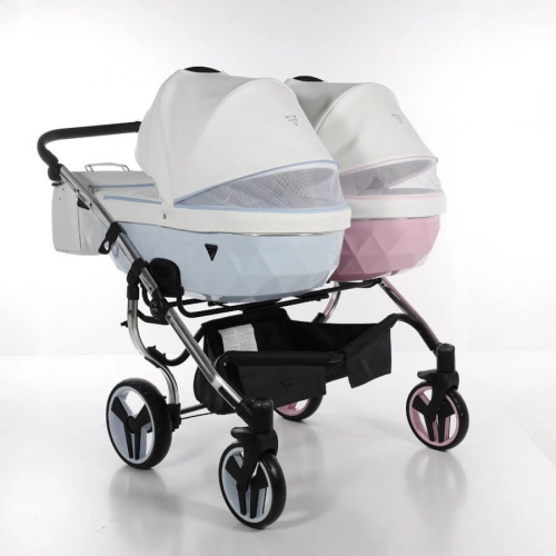 Junama Candy Duo Pink / Blue Коляска для двойняшек 2in1