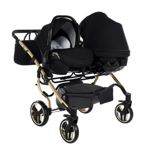 Junama Diamond S-Line Duo 02 Black Gold Коляска для двойняшек 3in1