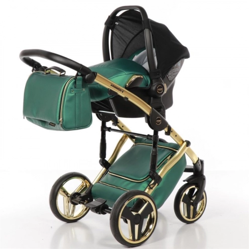 Junama Fluo Line Duo 02 Green Gold Коляска для двойняшек 3in1
