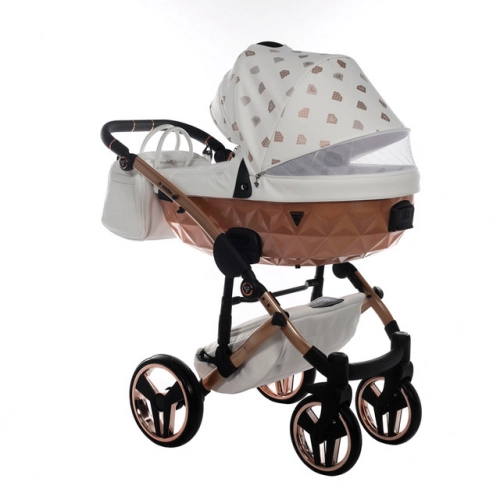 Junama Glow col. 1 White rose gold Bērnu ratiņi 3 in 1