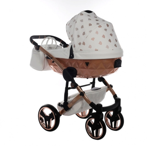 Junama Glow col. 1 White rose gold Bērnu ratiņi 3 in 1