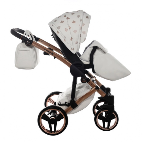 Junama Glow col. 1 White rose gold Bērnu ratiņi 3 in 1