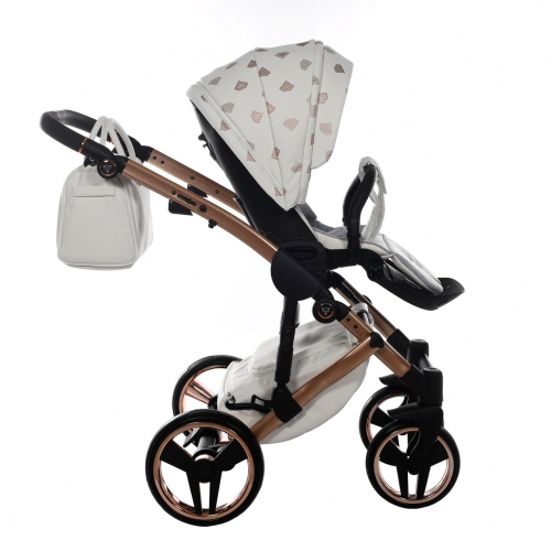 Junama Glow col. 1 White rose gold Bērnu ratiņi 3 in 1