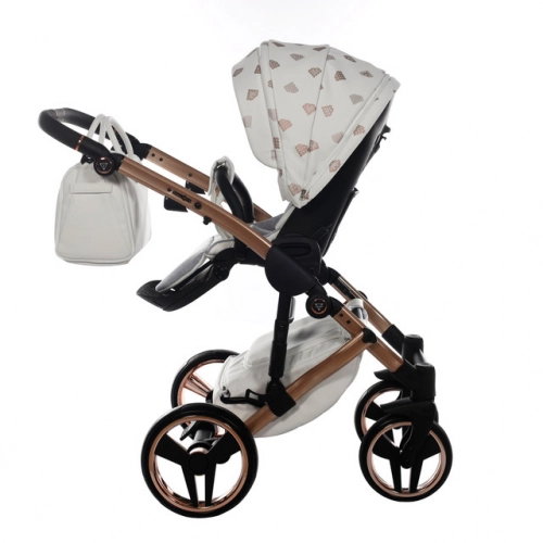 Junama Glow col. 1 White rose gold Bērnu ratiņi 3 in 1