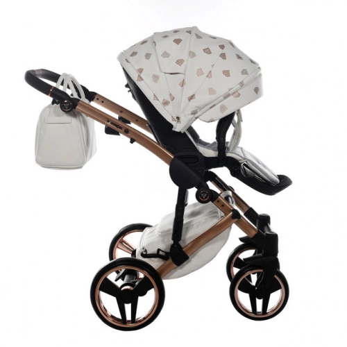Junama Glow col. 1 White rose gold Bērnu ratiņi 3 in 1