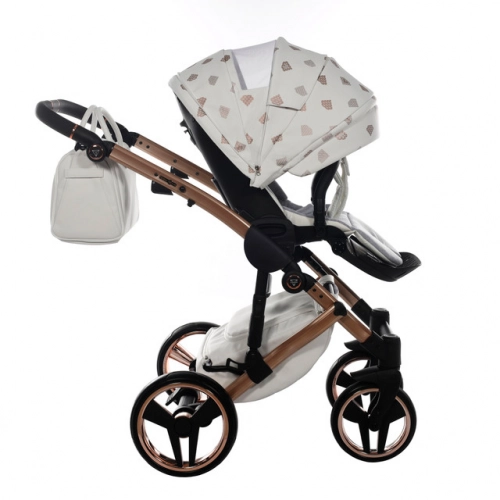 Junama Glow col. 1 White rose gold Bērnu ratiņi 3 in 1