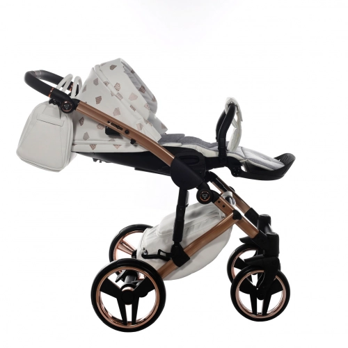 Junama Glow col. 1 White rose gold Bērnu ratiņi 3 in 1