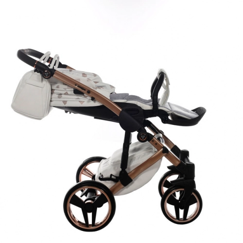 Junama Glow col. 1 White rose gold Bērnu ratiņi 3 in 1
