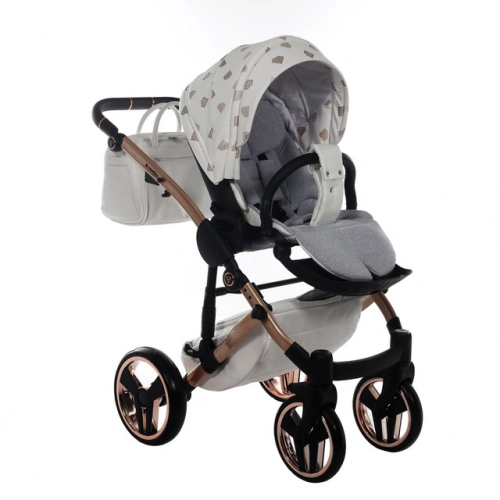 Junama Glow col. 1 White rose gold Bērnu ratiņi 3 in 1