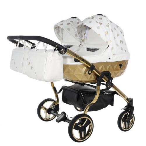 Junama Glow Duo 02 White Gold Dvīņu rati 3in1