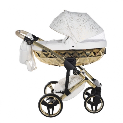 Junama Heart 01 White gold Bērnu rati 3in1