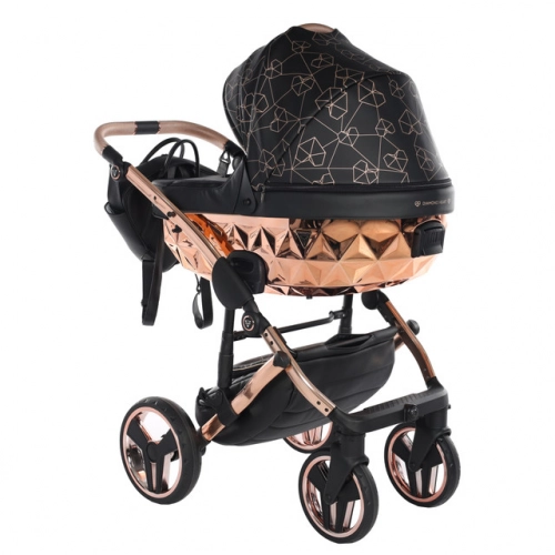 Junama Heart 02 Black rose gold Детская коляска 3in1