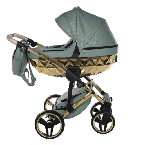 Junama Heart 03 Green gold Bērnu rati 3in1