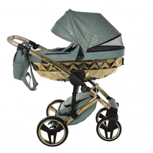 Junama Heart 03 Green gold Bērnu rati 3in1