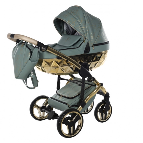 Junama Heart 03 Green gold Bērnu rati 3in1