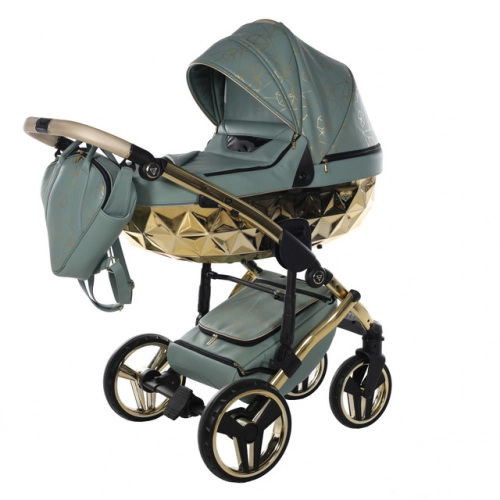 Junama Heart 03 Green gold Bērnu rati 3in1
