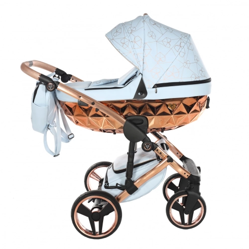 Junama Heart 05 Baby blue rose gold Детская коляска 3in1