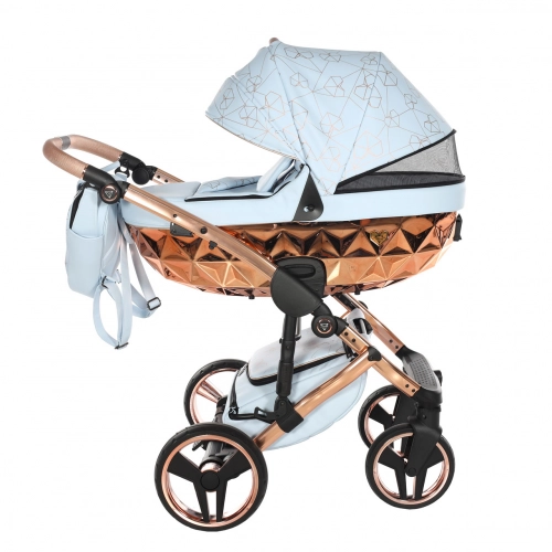 Junama Heart 05 Baby blue rose gold Детская коляска 3in1