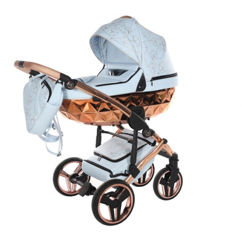 Junama Heart 05 Baby blue rose gold Детская коляска 3in1