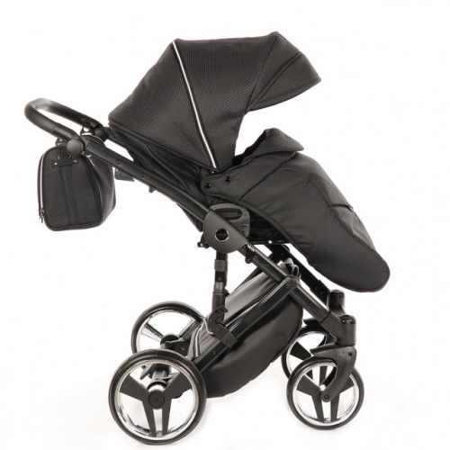 Junama Mirror Col.03 Black silver Bērnu rati 2in1