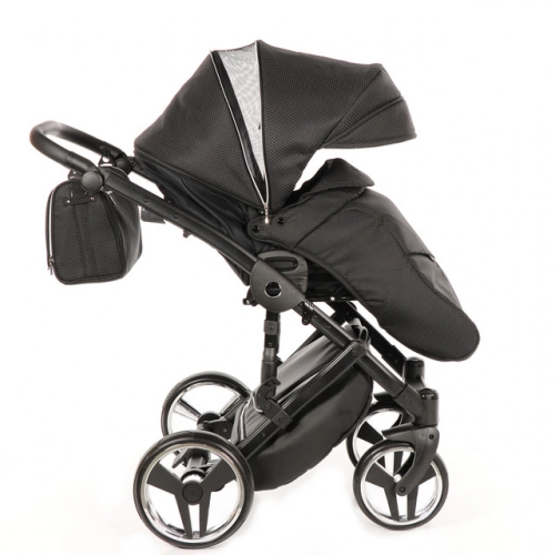 Junama Mirror Col.03 Black silver Bērnu rati 2in1