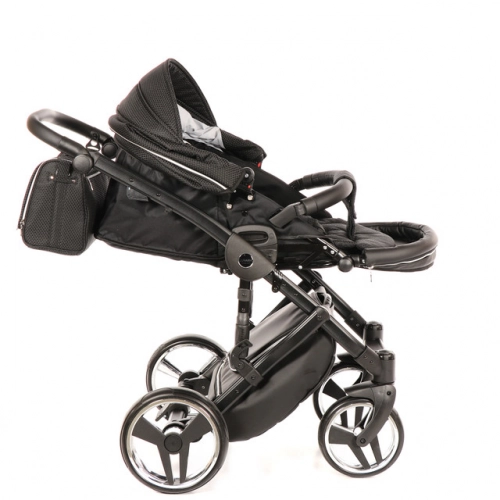 Junama Mirror Col.03 Black silver Bērnu rati 2in1