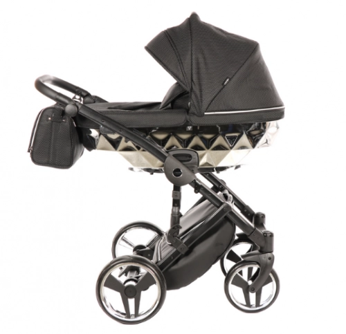Junama Mirror Col.03 Black silver Bērnu rati 2in1
