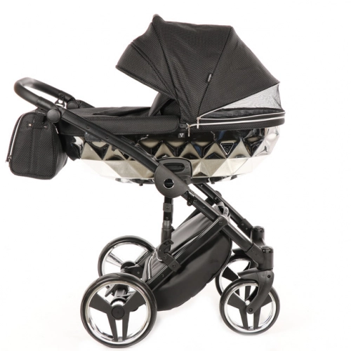 Junama Mirror Col.03 Black silver Bērnu rati 2in1