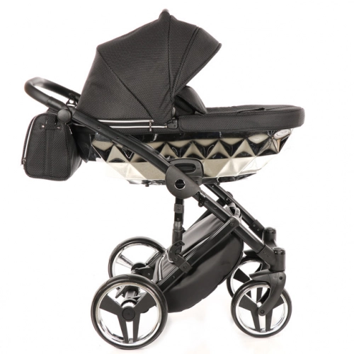 Junama Mirror Col.03 Black silver Bērnu rati 2in1