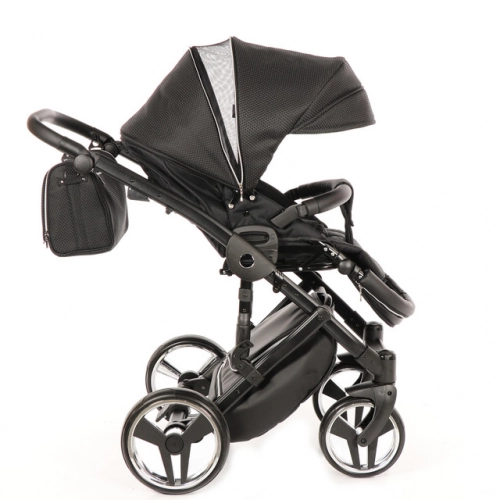 Junama Mirror Col.03 Black silver Bērnu rati 2in1