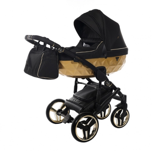 Junama Mirror Satin Col.03 Black gold Детская коляска 2 в 1