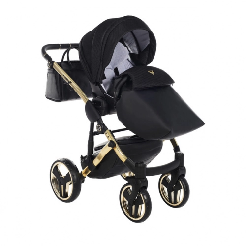 Junama Saphire Col.03 Black gold Bērnu rati 2in1
