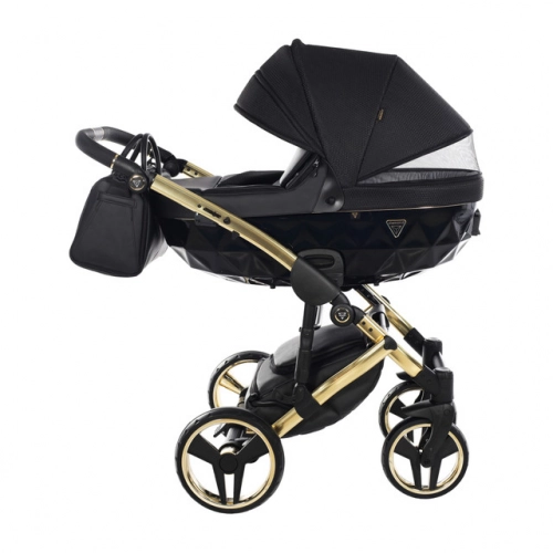 Junama Saphire Col.03 Black gold Bērnu rati 2in1