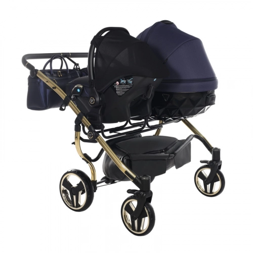 Junama Saphire Duo 01 Navy Blue Dvīņu rati 3in1