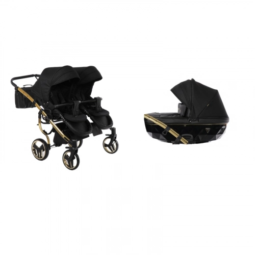 Junama Saphire Duo 03 Black Dvīņu rati 3in1
