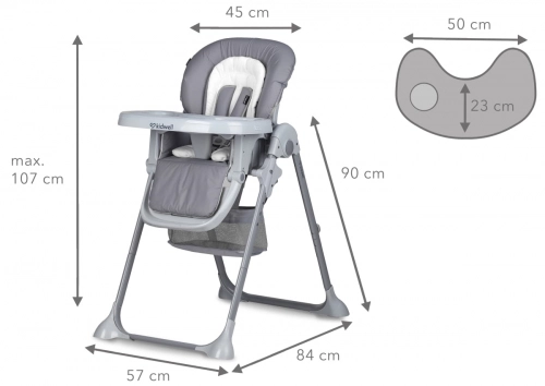Kidwell AMI Barošanas krēsliņš grey