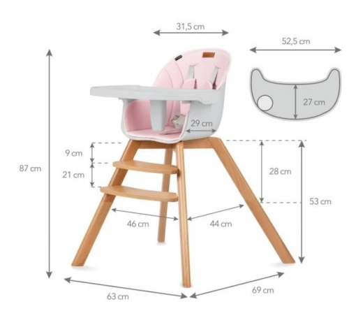 Kidwell Nobis 2in1 Pink Barošanas krēsls