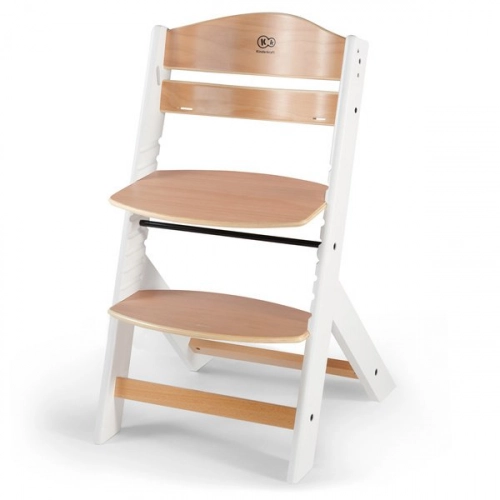 Kinderkraft Enock Wood white 3in1 Barošanas krēsliņš ar spilventiņiem