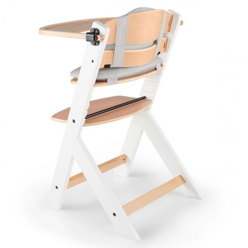 Kinderkraft Enock Wood white 3in1 Barošanas krēsliņš ar spilventiņiem