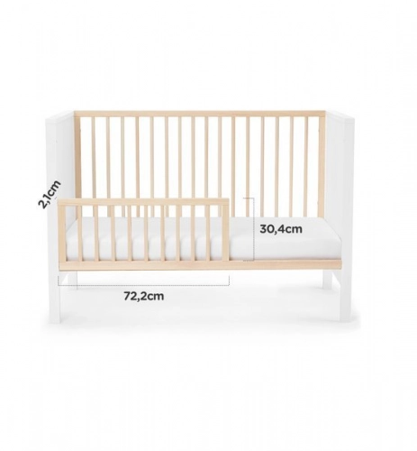 Kinderkraft Mia 2in1 Grey Bērnu gulta + Matracis 120 x 60 cm