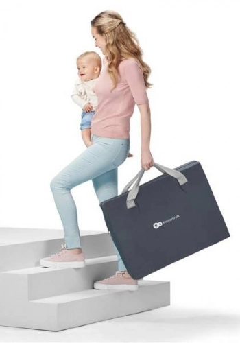 Kinderkraft Movi Grey wooden Кроватка-манеж для путешествий 2в1