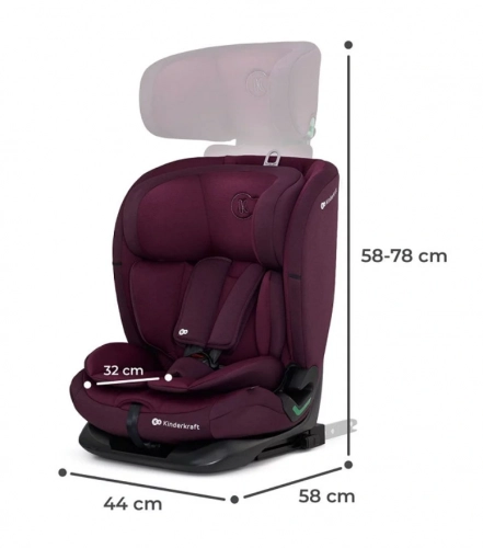 Kinderkraft Oneto 3 I-Size Cherry Pearl Bērnu autosēdeklis 9-36 kg