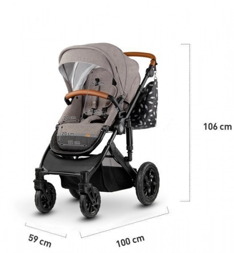Kinderkraft Prime Beige Bērnu rati 2in1