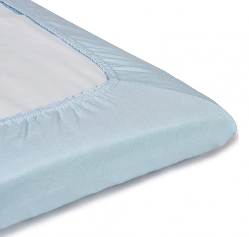 Хлопковая простынка с резинкой для кровати 120 x 60 см TROLL Jersey De Lux Blue