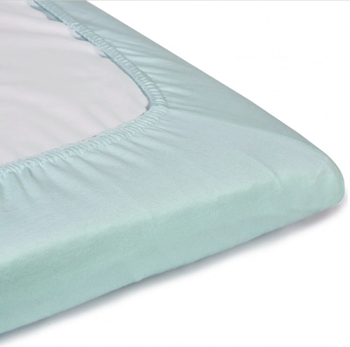 Хлопковая простынка с резинкой для кровати 120 x 60 см TROLL Jersey De Lux Green