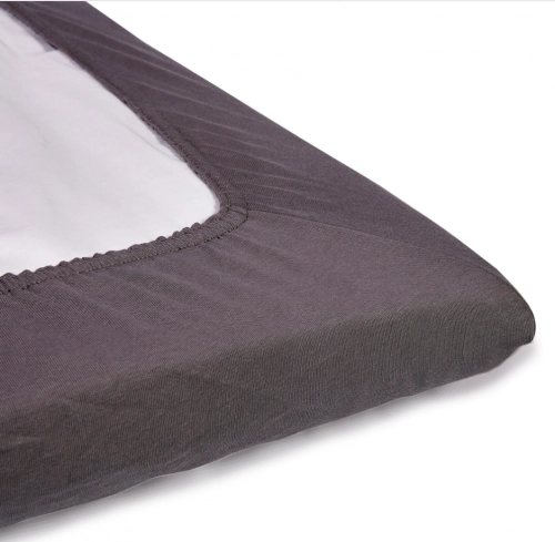 Хлопковая простынка с резинкой для кровати 120 x 60 см TROLL Jersey De Lux Grey