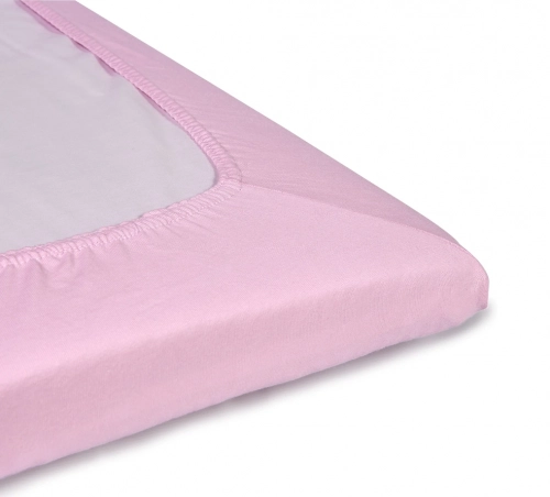 Хлопковая простынка с резинкой для кровати 120 x 60 см TROLL Jersey De Lux Pink