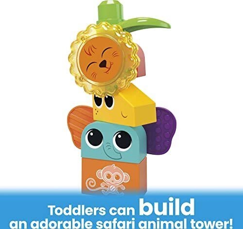 Конструктор Сенсорный 15 эл. Fisher Price Mega Bloks Rock N Rattle Safari HKN42