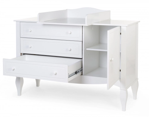 Kumode ar pārtinamo galdiņu Childhome Romantic White
